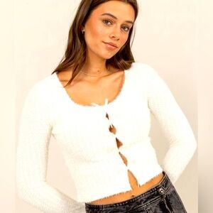 Baby Pink soft bow tie top